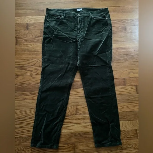 J. Jill High-Rise 5-Pocket Velveteen Stretch Jeans in Green Size 16 - Picture 6 of 9